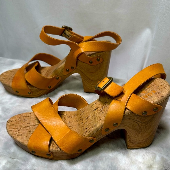 New Kork Ease Ava 2.0 Platform Heeled Orange Sandal Size 10 - Picture 1 of 5